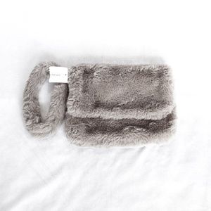 Banana Republic Faux Fur Wristlet Clutch